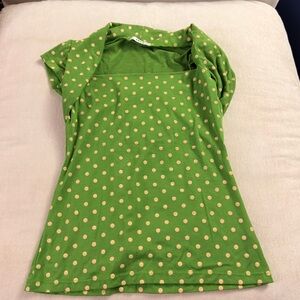 Unyx Green Top with Cream Polka Dots